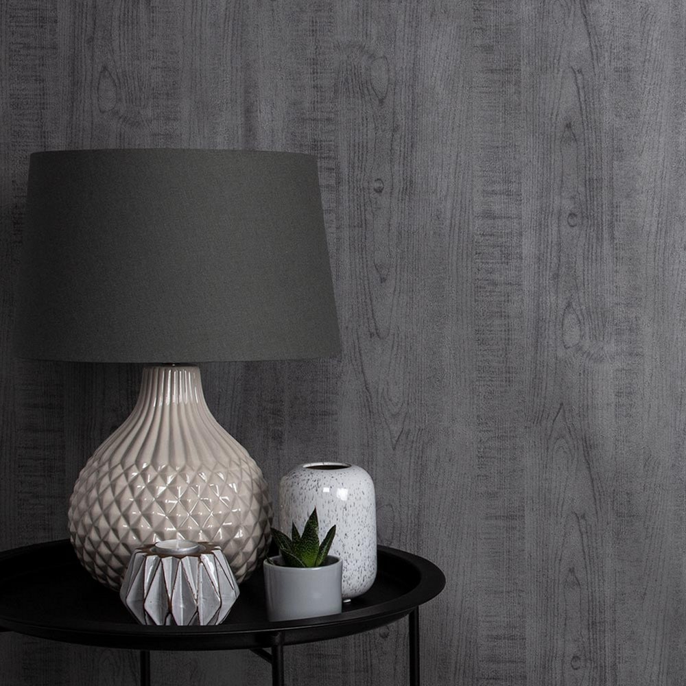 Wood Grain Wallpaper 105861 by Graham & Brown in Grey